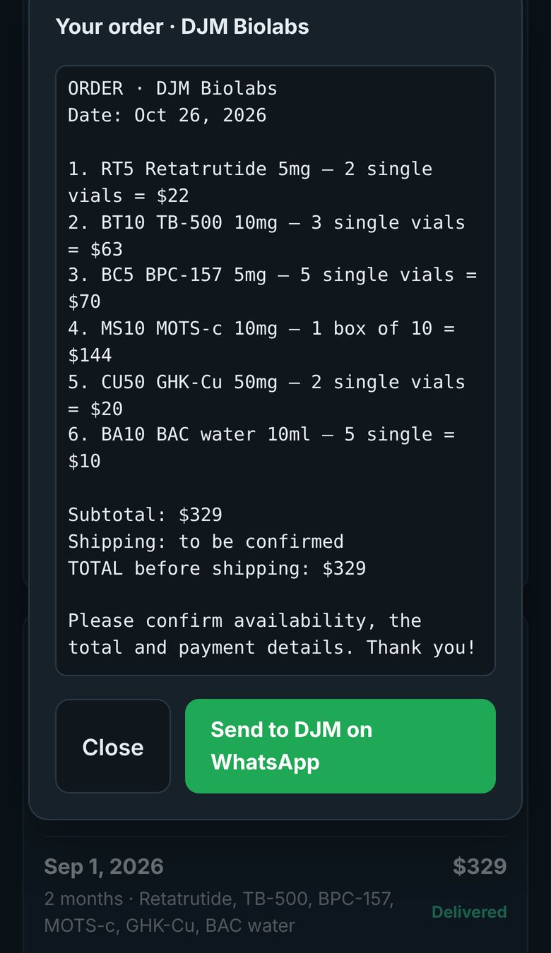 Your order, ready to send.